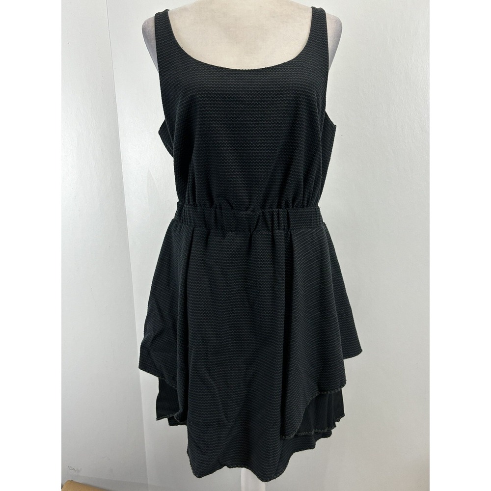 NEW! BCBGeneration Dress Large Sleeveless Tie Back MSRP $158 Black Tank Layered
